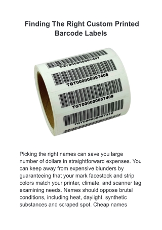 Finding The Right Custom Printed Barcode Labels