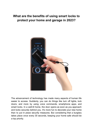 What are the benefits of using smart locks to protect your home and garage in 2023