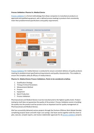 Process Validation Pharma Vs. Medical Device