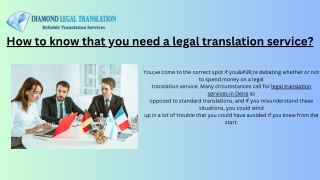 How to know that you need a legal translation service