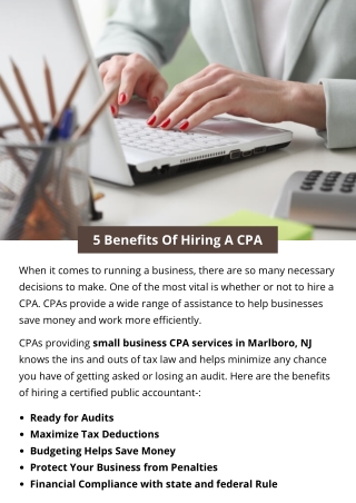 5 Benefits Of Hiring A CPA