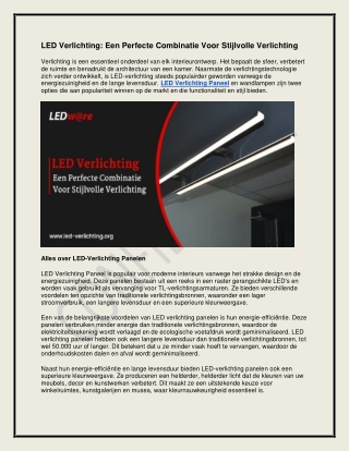 LED Verlichting: Een Perfecte Combinatie Voor Stijlvolle Verlichting