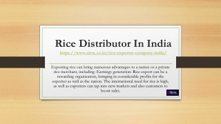 Rice Distributor  in India