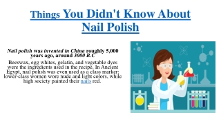 Things You Didn't Know About Nail Polish