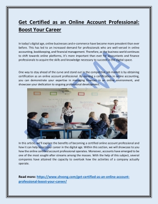 Get Certified as an Online Account Professional: Boost Your Career