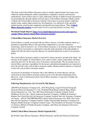 Critical Illness Insurance Market
