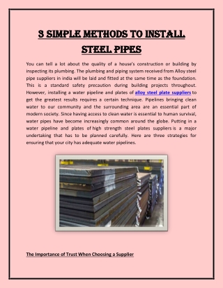 3 Simple Methods to Install Steel Pipes