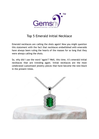 5 Tips for Choosing the Perfect Emerald Initial Necklace