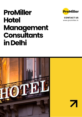 ProMiller- Hotel Management Consultants in Delhi