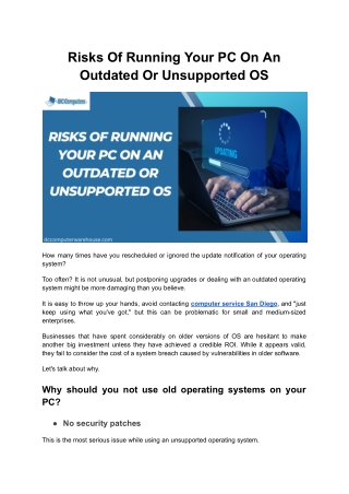Risks Of Running Your PC On An Outdated Or Unsupported OS