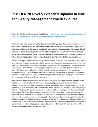 Pass OCN NI Level 5 Extended Diploma in Hair and Beauty Management Practice Cour