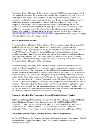Preoperative Surgical Planning Software Market