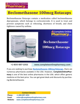 Beclomethasone 100mcg Rotacaps