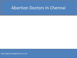 Abortion Doctors In Chennai