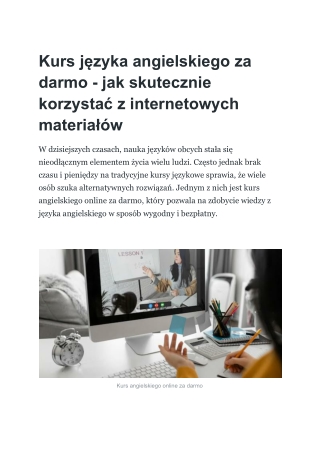 Kurs języka angielskiego za darmo - jak skutecznie korzystać z internetowych materiałów