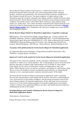 Bovine-based Collagen for Biomedical Applications Market