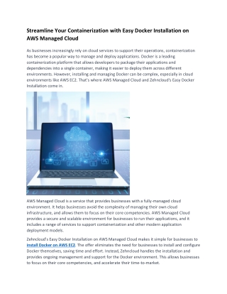 Streamline Your Containerization with Easy Docker Installation on AWS Managed Cloud (1)