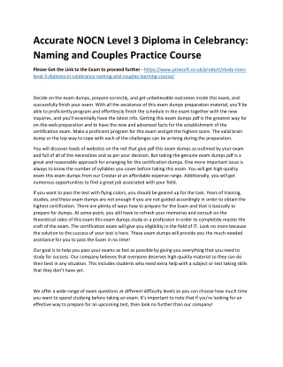 Accurate NOCN Level 3 Diploma in Celebrancy: Naming and Couples Practice Course