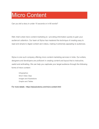Micro Content | Micro Content Marketing