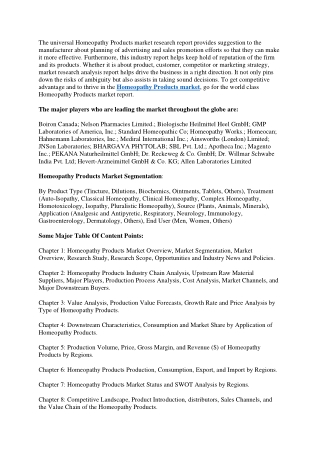 Homeopathy Products market