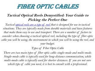 fiber optic cables