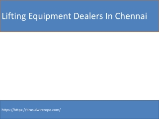 lifting equipment dealers in Chennai