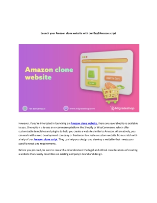 Launch your Amazon clone website with our Buy2Amazon script