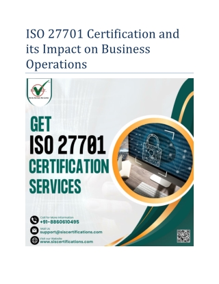 ISO 27701 Certification and its Impact on Business Operations