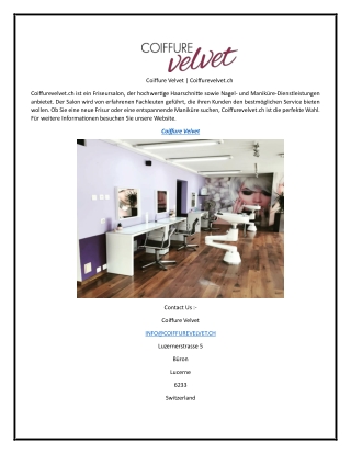 Coiffure Velvet  Coiffurevelvet.ch