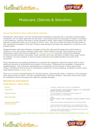 Moducare (Sterols & Sterolins)