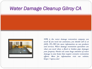 Water Damage Cleanup Gilroy CA