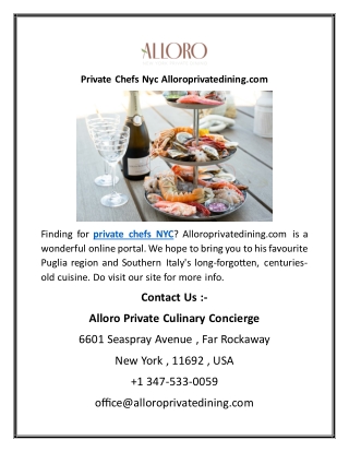 Private Chefs Nyc Alloroprivatedining