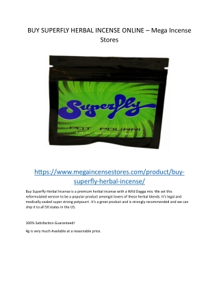 BUY SUPERFLY HERBAL INCENSE ONLINE