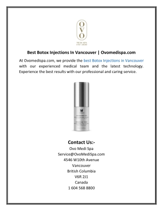 Best Botox Injections In Vancouver Ovomedispa