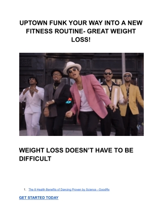 UPTOWN FUNK YOUR WAY INTO A NEW FITNESS ROUTINES, GREAT WEIGHT LOSS