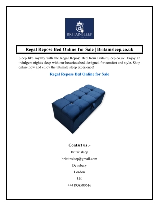 Regal Repose Bed Online For Sale  Britainsleep.co.uk