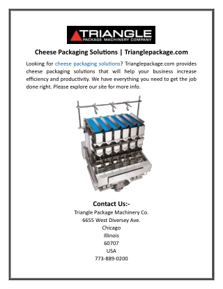 Cheese Packaging Solutions Trianglepackage