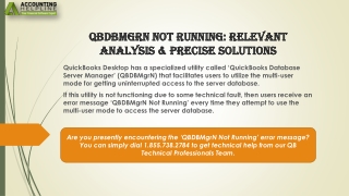 A proper guide to troubleshoot QBDBMgrN Not Running issue