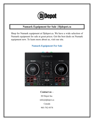 Numark Equipment for Sale  Djdepot.ca