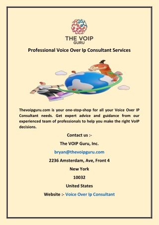 Professional Voice Over Ip Consultant Services