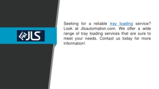 Tray Loading Jlsautomation.com