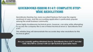 The best ever method to fix QuickBooks Error 6147