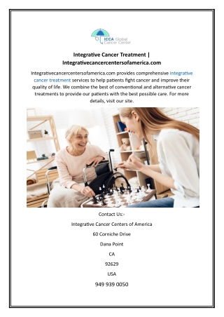 Integrative Cancer Treatment  Integrativecancercentersofamerica.com