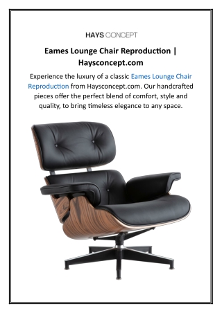 Eames Lounge Chair Reproduction  Haysconcept.com