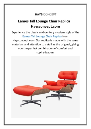 Eames Tall Lounge Chair Replica  Haysconcept.com