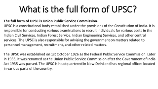 What is the full form of UPSC