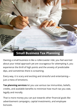 Small Business Tax Planning