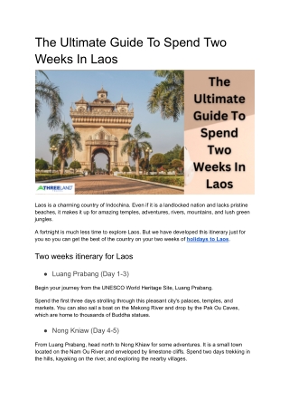 The Ultimate Guide To Spend Two Weeks In Laos