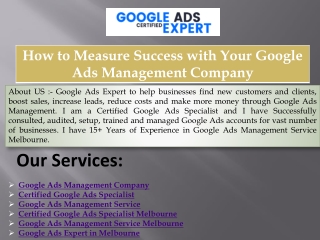 How to Measure Success with Your Google Ads Management Company
