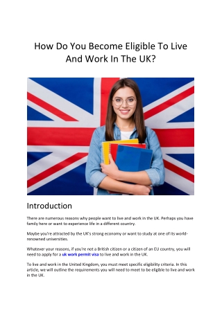 How Do You Become Eligible To Live And Work In The UK